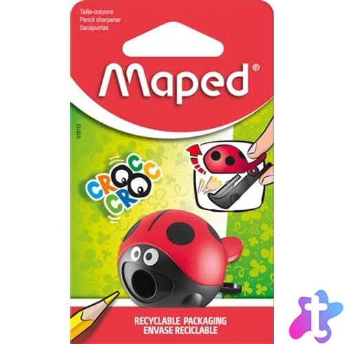 Hegyező, egylyukú, tartályos, MAPED "Croc Croc Easy", katica és bálna, vegyes formák