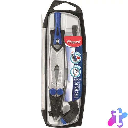 Körző készlet, 4 darabos, MAPED "Technic Compact"