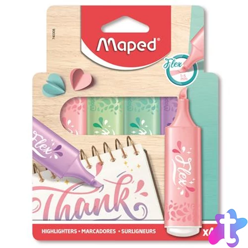 Szövegkiemelő készlet, 1-5 mm, MAPED "Fluo Peps Flex Pastel", pasztell szín, vegyes készletek