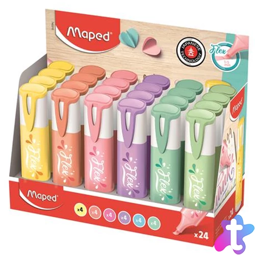 Szövegkiemelő display, 1-5 mm, MAPED "Fluo Peps Flex Pastel", pasztell szín