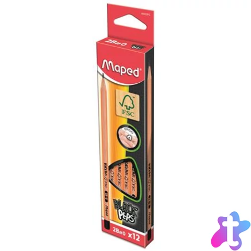 Grafitceruza, 2B, háromszögletű, MAPED "Black`Peps"