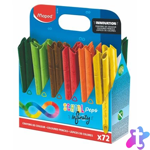 Színes ceruza készlet, ceruzatartó, háromszögletű, MAPED "Color`Peps INFINITY", 72 darabos készlet