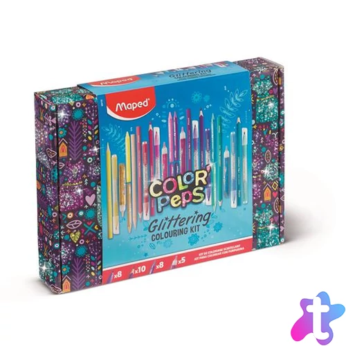 Csillámos színező készlet, MAPED "Color`Peps", 31 darabos