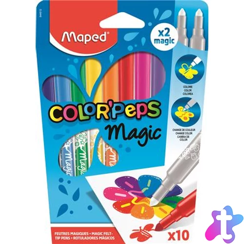 Filctoll készlet, 3,6 mm, MAPED "Color`Peps Magic", 8+2 különböző szín
