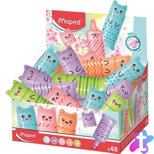 Szövegkiemelő display, 1-5 mm, MAPED "Mini Pastel", 5 különböző pasztell szín