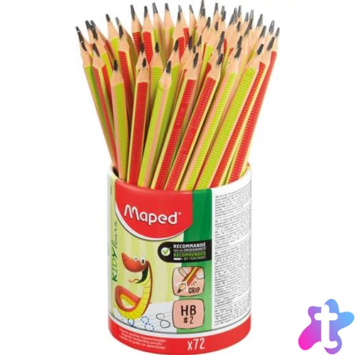 Írástanuló grafitceruza, ceruzatartó, HB, háromszögletű, MAPED "Kidy Learn"