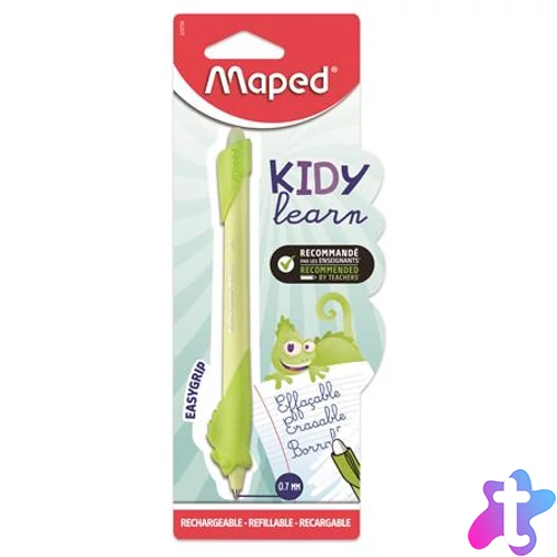 Írástanuló rollertoll, 0,7 mm, radírozható, MAPED "KIDY Learn MAGIC", kaméleon, zöld