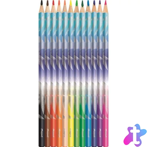 Színes ceruza készlet, háromszögletű, MAPED „Arctic jégvilág”, 12 különböző szín