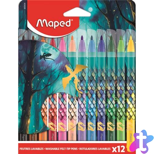 Filctoll készlet, 2,8 mm, kimosható, MAPED „Dragon sárkány”, 12 különböző szín