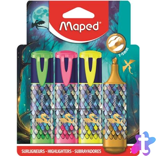 Szövegkiemelő készlet, 1-5 mm, MAPED „Dragon sárkány”, 4 különböző szín