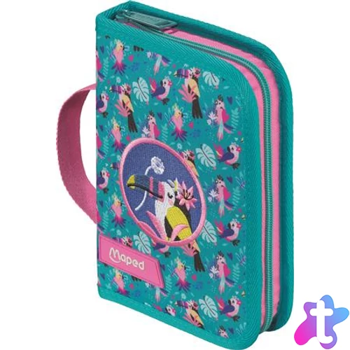 Tolltartó, töltött, klapnis, cipzáras, MAPED, trópusi