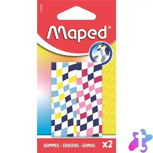 Radír, kockamintás, MAPED „Checkerboards”, vegyes minták, 2 db
