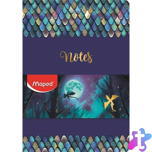 Jegyzetfüzet, tűzött, A5, vonalas, MAPED „Dragon sárkány”