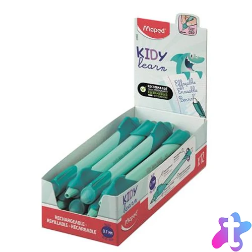 Írástanuló rollertoll, 0,7 mm, radírozható, MAPED "KIDY Learn MAGIC", cápa, türkiz, 12 db