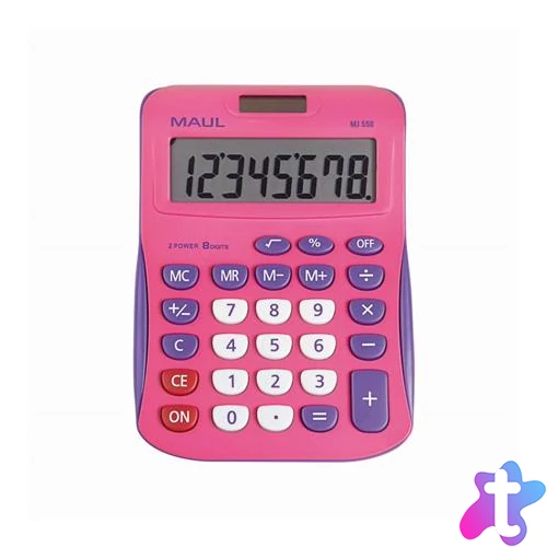 Számológép, asztali, 8 számjegy, MAUL "MJ 550", pink-lila