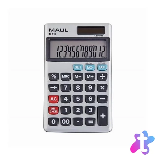 Zsebszámológép, 12 számjegy, fém előlap, MAUL "M 112"