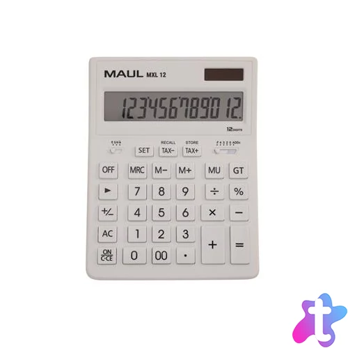 Számológép, asztali, 12 számjegy, MAUL "MXL 12", fehér