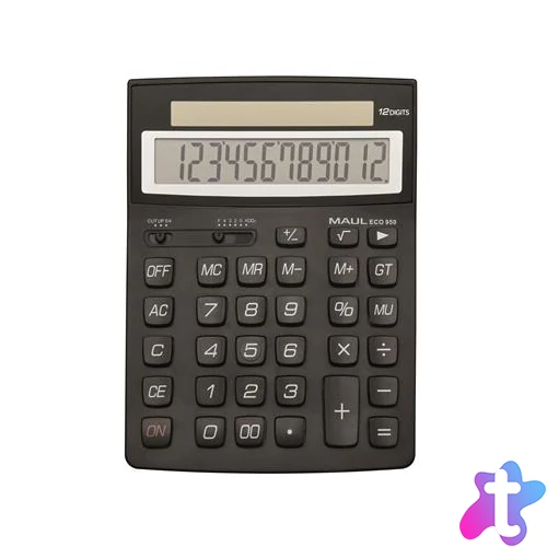 Számológép, asztali, 12 számjegy, MAUL "Eco 950", fekete