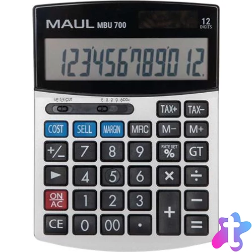 Számológép, asztali, 12 számjegy, MAUL "MBU 700", fekete