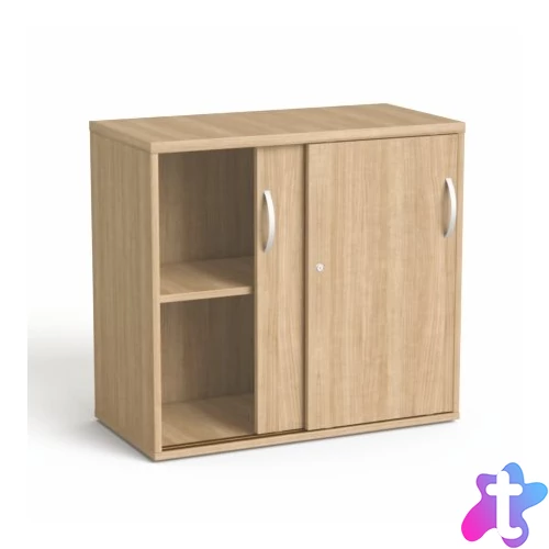 Szekrény, asztalmagas, tolóajtós, polcos, MAYAH "Freedom SV-16", kőris