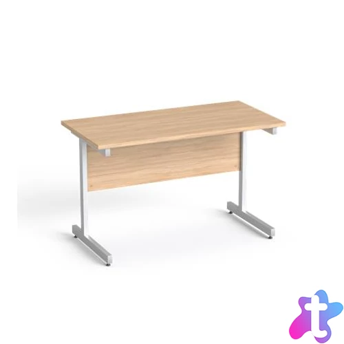 Íróasztal, szürke fémlábbal, 120x70 cm, MAYAH "Freedom SV-25",  tölgy