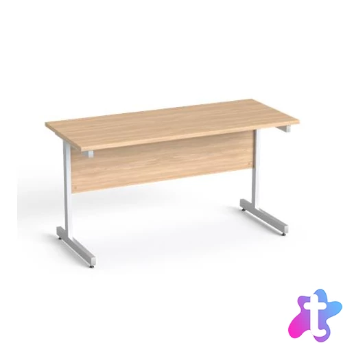 Íróasztal, szürke fémlábbal, 140x70 cm, MAYAH "Freedom SV-26",  tölgy