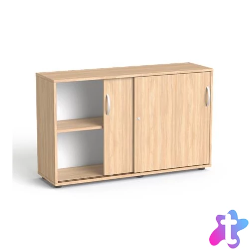 Szekrény, 2 rendező magas, tolóajtós, polcos, MAYAH "Freedom SV-12",  tölgy