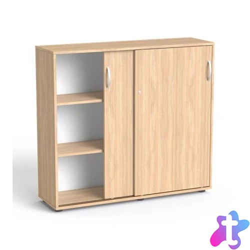 Szekrény, 3 rendező magas, tolóajtós, polcos, MAYAH "Freedom SV-13",  tölgy