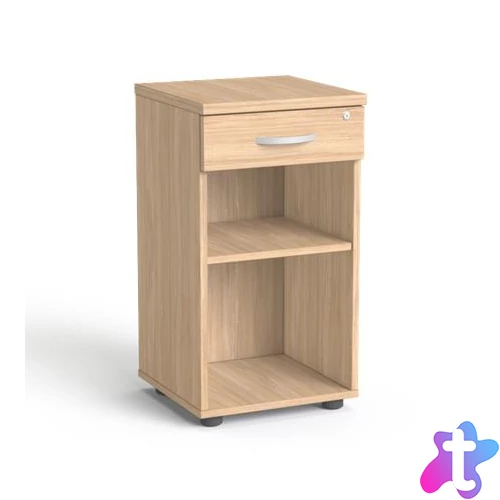 Szekrény, asztalmagas, fiókos, nyitott polcos, MAYAH "Freedom SV-14",  tölgy