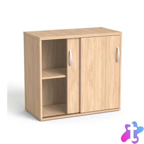 Szekrény, asztalmagas, tolóajtós, polcos, MAYAH "Freedom SV-16",  tölgy