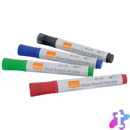 Üvegtábla marker, NOBO, 4 különböző szín