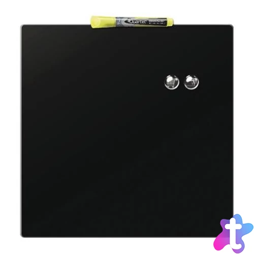 Üzenőtábla, mágneses, írható, fekete, 36x36 cm, NOBO/REXEL