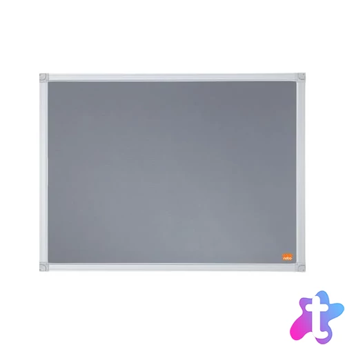 Üzenőtábla, alumínium keret, 60x45 cm, NOBO "Essentials", szürke