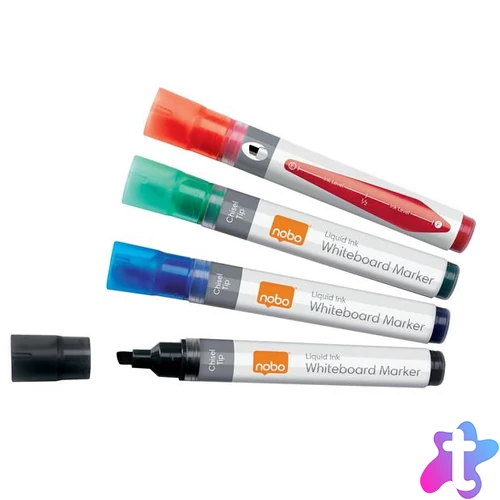 Táblamarker, vágott hegyű, 4 mm, NOBO, 4 különböző szín