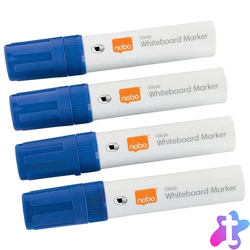 Táblamarker, vágott hegyű, 10 mm, NOBO "Glide", kék