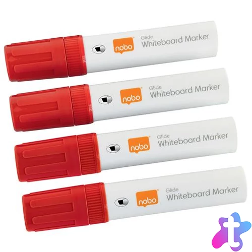 Táblamarker, vágott hegyű, 10 mm, NOBO "Glide", piros