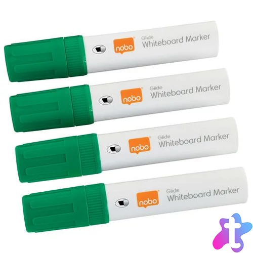 Táblamarker, vágott hegyű, 10 mm, NOBO "Glide", zöld