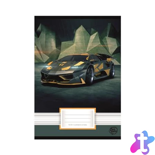 Füzet, tűzött, A5, vonalas, 32 lap, 2. osztály, OPTISCHOOL, "16-32", "Car"
