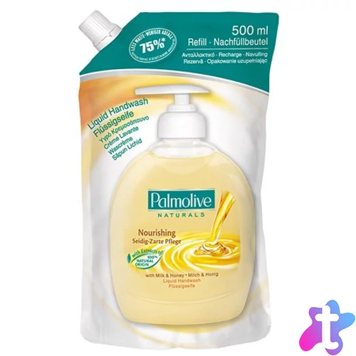 Folyékony szappan utántöltő, 0,5 l, PALMOLIVE Nourishing "Milk and Honey"