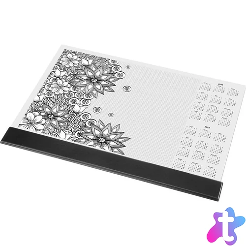 Könyökalátét, A3, 410x297 mm, színezhető, szamárfül védővel, PANTA PLAST, "virágos"