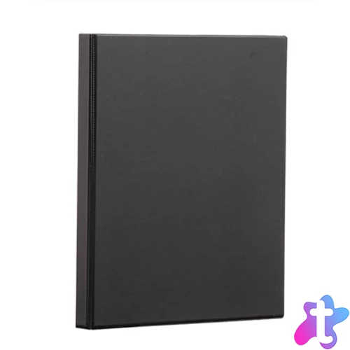 Gyűrűs könyv, panorámás, 4 gyűrű, 55 mm, A4, PP/karton, PANTA PLAST, fekete