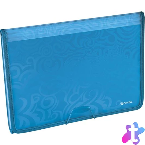 Harmonikamappa, A4, 6 részes, PP, gumis, PANTA PLAST "Tai Chi", kék