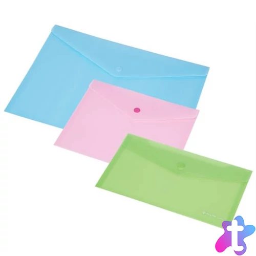 Irattartó tasak, 250x140 mm, PP, patentos, 160 mikron, PANTA PLAST, pasztellzöld