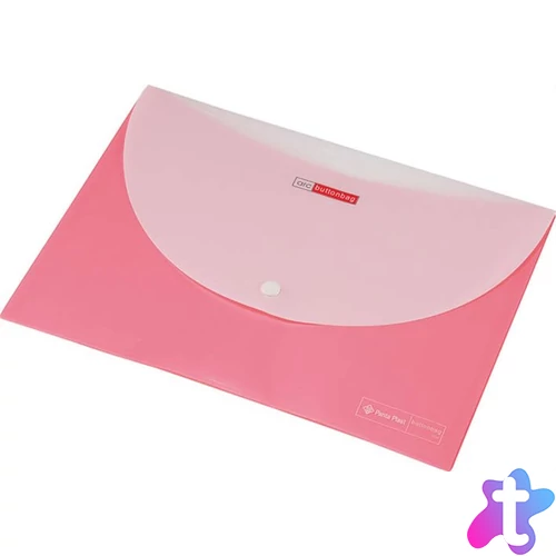 Irattartó tasak, A4, PP, patentos, két zsebes, 200 mikron, PANTA PLAST, rózsaszín