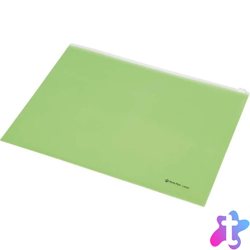 Irattartó tasak, A4, PP, cipzáras, PANTA PLAST, pasztellzöld