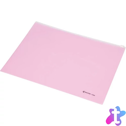 Irattartó tasak, A4, PP, cipzáras, PANTA PLAST, pasztell rózsaszín