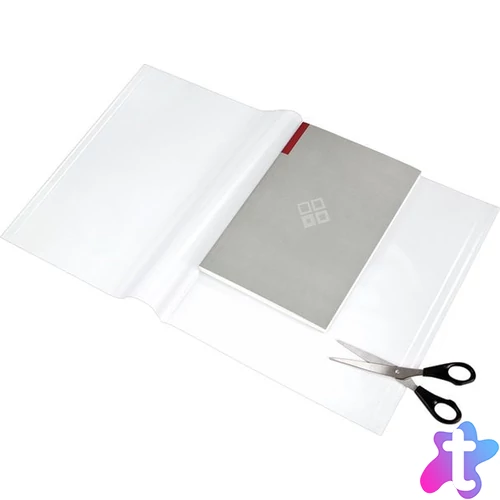 Füzet- és könyvborító, áttetsző, fényes felület, állítható széllel, öntapadó csíkkal 550x310 mm, PP, PANTA PLAST