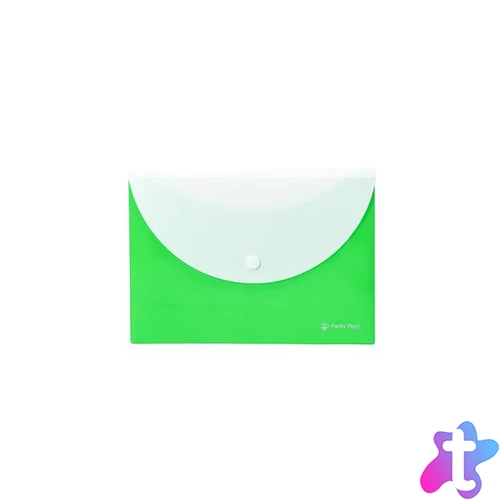 Irattartó tasak, A5, PP, patentos, két zsebes, PANTA PLAST, neon zöld