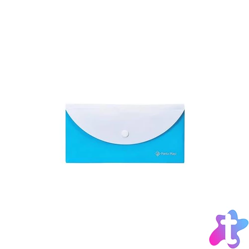 Irattartó tasak, 250x140 mm, PP, patentos, két zsebes, PANTA PLAST, neon kék