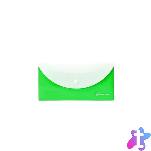Irattartó tasak, 250x140 mm, PP, patentos, két zsebes, PANTA PLAST, neon zöld
